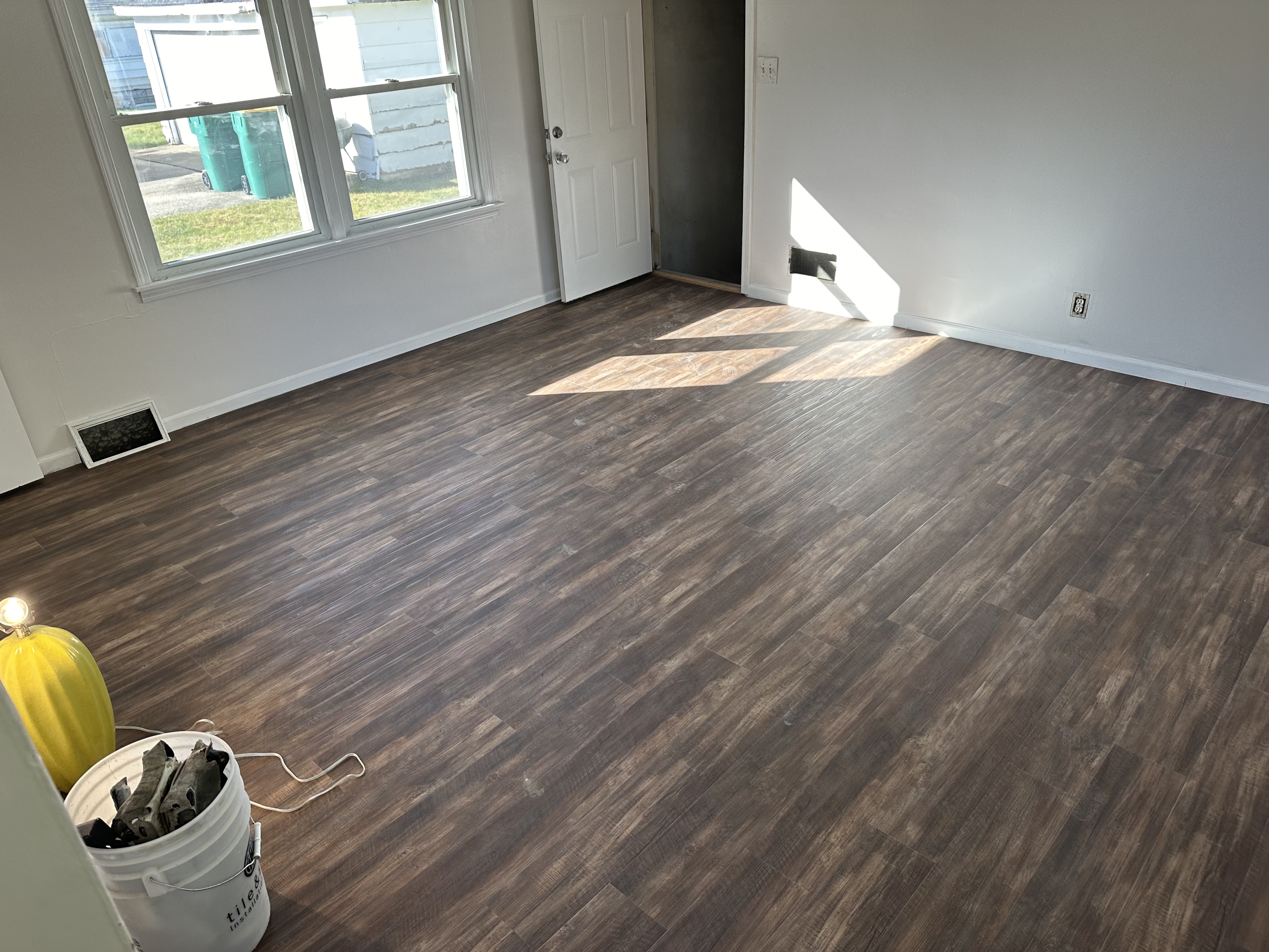 Dark wood flooring
