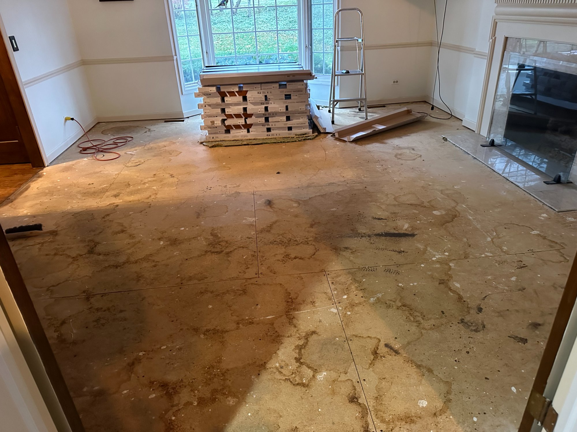Before - bare concrete subfloor